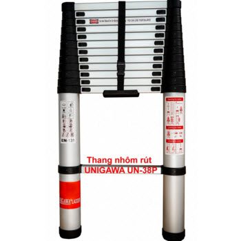 3.8m Thang rút đơn UNIGAWA UN-38P 2 Thang nhôm rút Unigawa UN-38P