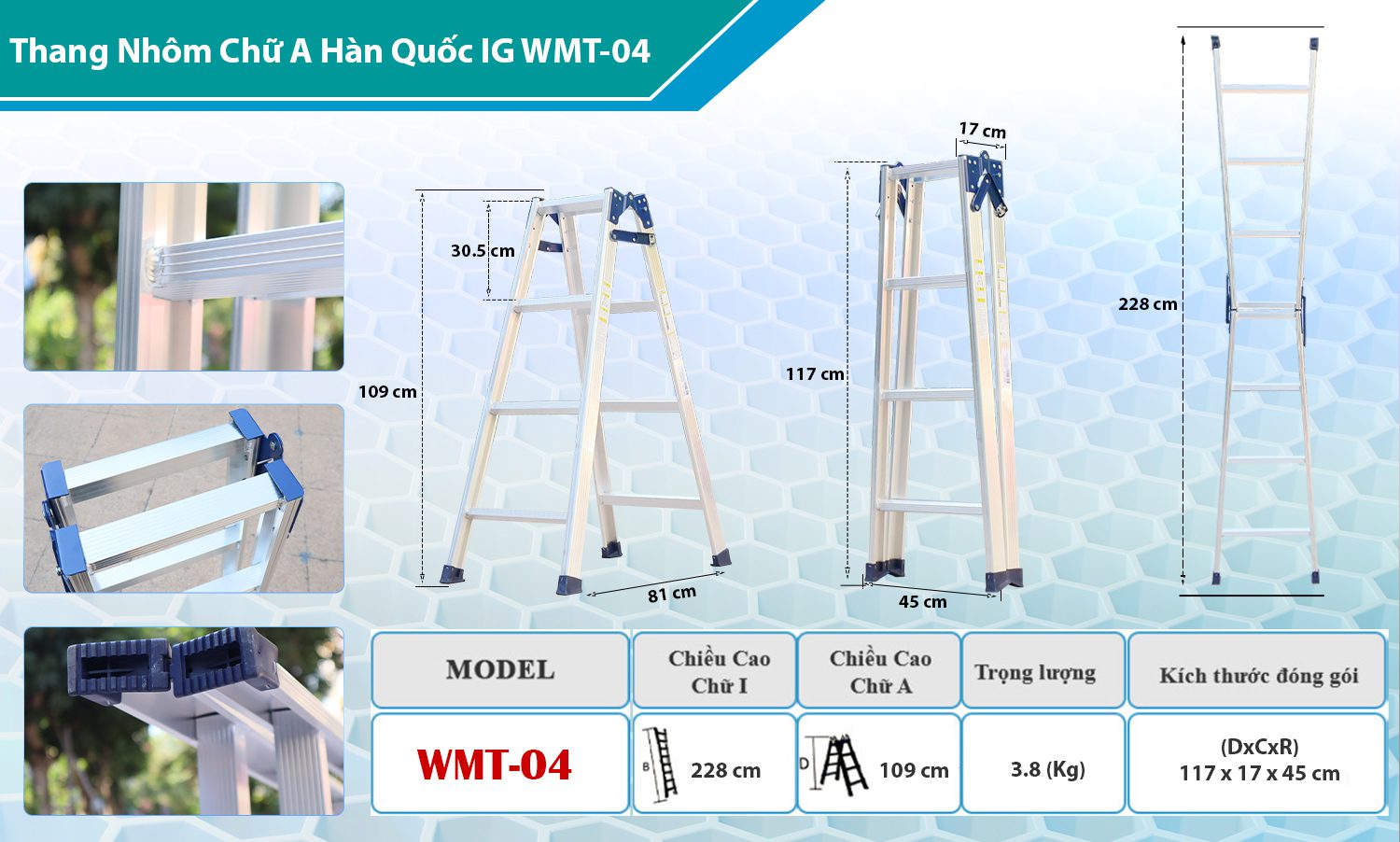 Thang Nhôm Chữ A Hàn Quốc IG WMT-04 10 TS WMT 041
